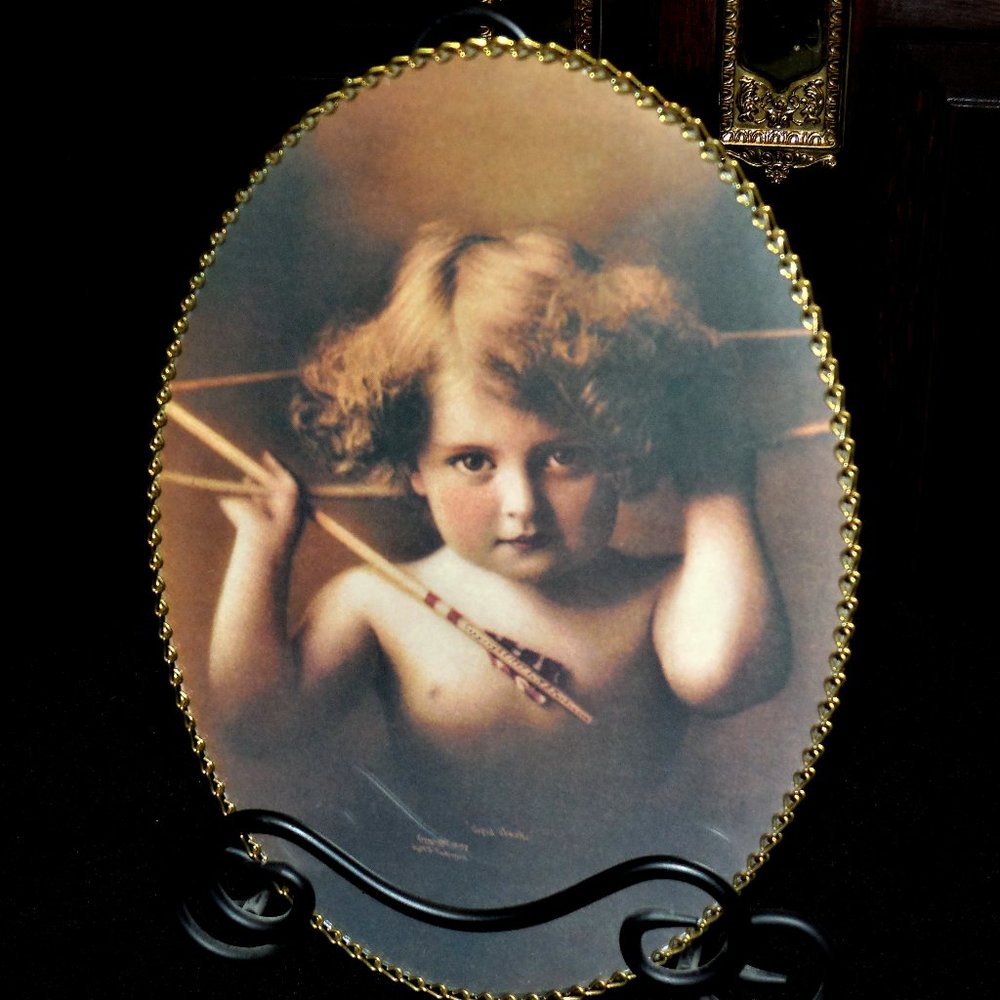"Cupid Awake" Angel - M. G. Parkinson vintage photo  Baby's room photo -